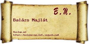 Balázs Majlát névjegykártya